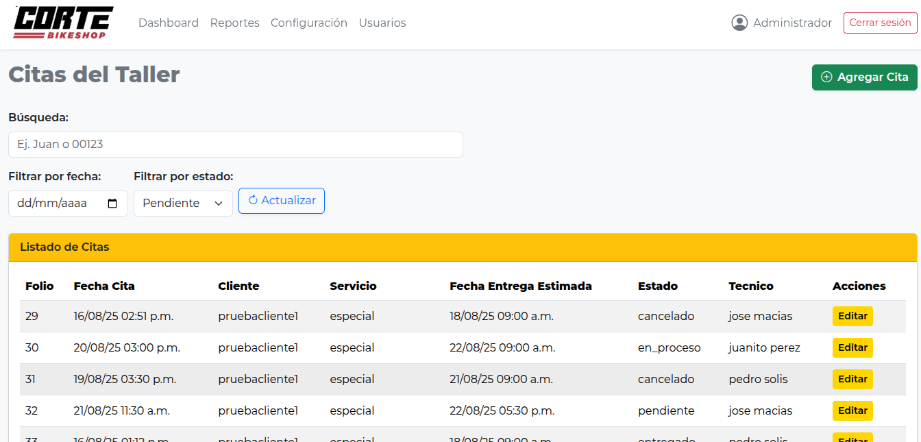 CorteBike screenshot